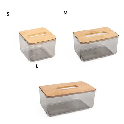 Wooden Cover Tissue Box – Bamboo & Plastic Holder🌿🌿