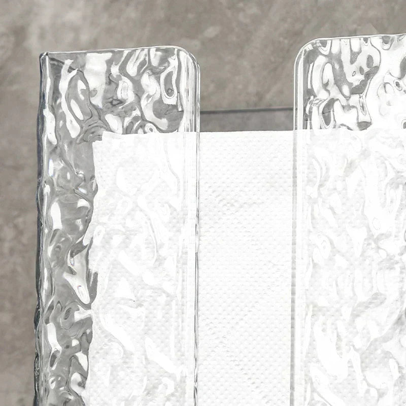 ❄️Bathroom Tissue Holder –✨ Wall-Mounted Acrylic Glacier Style